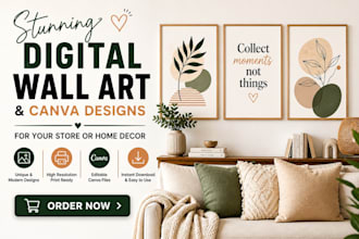 create stunning digital wall art and canva designs for your store or home docor