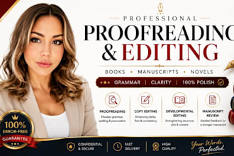professionally proofread and edit your manuscript for grammar clarity and polish