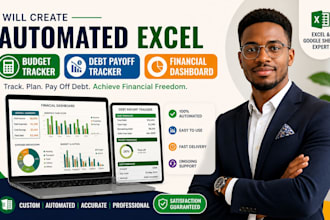create automated excel budget tracker debt payoff tracker financial dashboard