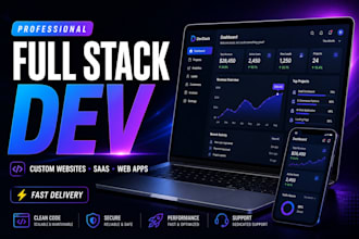 be your full stack web developer for custom website, mvp, saas, web application