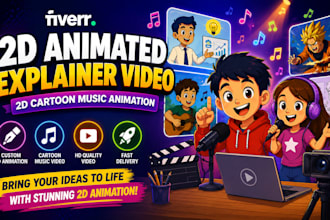 2d animation video 2d animated explainer video 2d cartoon music animation