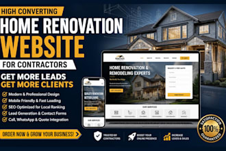 build high converting home renovation website for contractors to get more leads