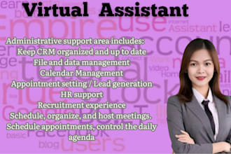 be you, virtual assistant for project management admin and marketing support