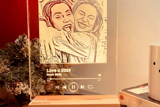 design custom acrylic led lamp with photo engraving