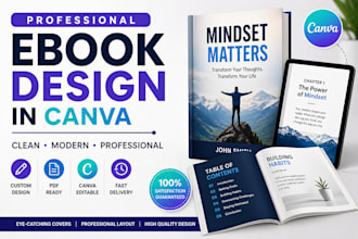 design a professional ebook cover and layout in canva