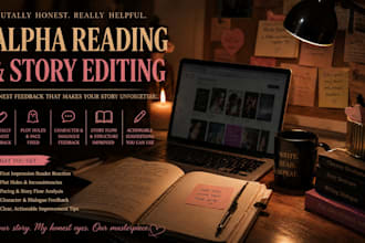 give brutally honest alpha reading amd fix your story plot, pacing and flow
