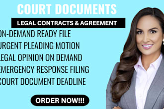 draft ready to file pleadings, motions, responses and legal opinion
