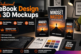 design ebook cover with 3d mockup ebbok cover design