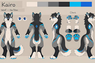 draw furry reference sheet fursona sheet anthro character sheet furry oc