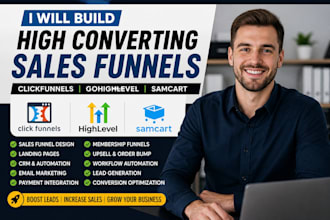 design sales funnel in clickfunnels samcart and gohighlevel