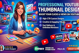 design professional and eye catching youtube thumbnails