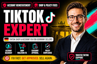 german tiktok reinstatement and fix tik tok shop violation get category approval