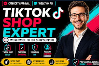 setup tiktok shop, approve tiktok shop category and fix tiktok shop violations