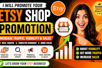 promote your esty shop to increase visibility, traffic and sales