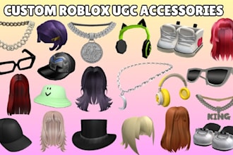 create custom roblox ugc accessories, hair, hats, chain and wearable 3d items