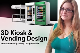 design eye catching 3d vending machines and kiosk mockups for your brand