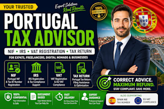 be your portugal tax advisor for nif, irs, vat registration, and tax return