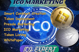 do complete smart contract launching, viral memecoin, ico and presale marketing
