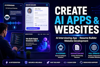 create ai interviewing app, ai resume builder app, and website