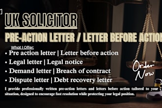 pre action letter or letter before action as a uk solicitor