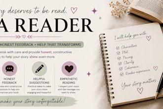 be your beta reader and give honest feedback