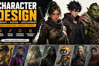 design unique character concepts and professional character development