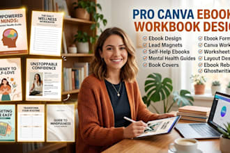canva ebook design, self help ebook, mental health workbook design