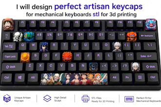 design perfect artisan keycaps for mechanical keyboards stl for 3d printing