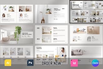 design product catalog portfolio lookbook for luxury modern b2b furniture brand