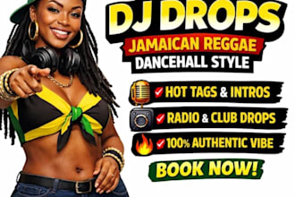 record dj drops, tags and hype voice in jamaican reggae dancehall accent