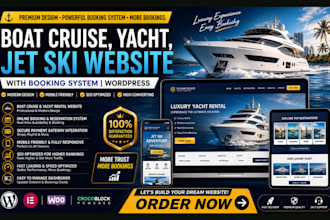build boat cruise, jet ski, yacht rental website with booking system  wordpress