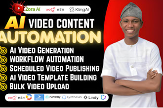 build ai video automation with n8n, make, heygen creatomate kling, to your style