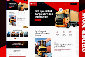 design courier logistics or transport website with real time tracking