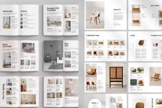 design canva editable workstation furniture product catalog brochure lookbook