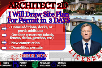 draw site plan for permit in 3 days