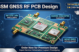 design GSM, gnss rf pcb using sx1276, sim986, mc60