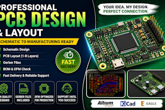 design professional pcb layout with schematic and manufacturing gerber files