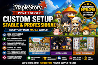 develop your maplestory private server v83 v62 custom server setup and features