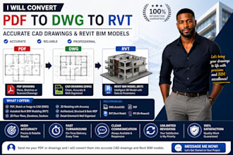 convert pdf to cad drawings into autodesk revit bim models