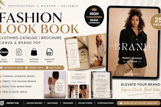design fashion look book clothing catalog canva brochure and brand PDF