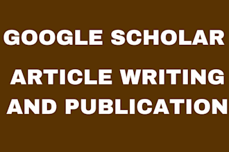 write and publish your article in a indexed journal