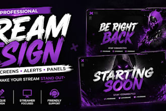 design a professional streamer banner for twitch youtube and kick