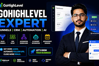 build gohighlevel funnels, CRM, automation and ai chatbot, ai voice agent