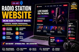 build radio station website online radio podcast website radio website