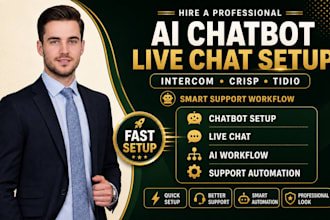 setup intercom crisp tidio ai chatbot live chat support workflow