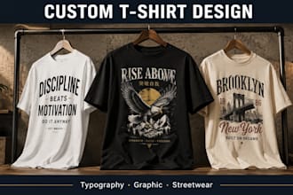 design custom typography or graphic t shirt for your apparel