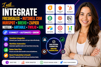 integrate frehsales nutshell CRM hubspot brevo zapier notion airtable twilio ghl