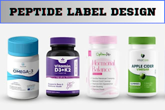 do peptide vial label design,product label, supplement label,sarms and cosmetics