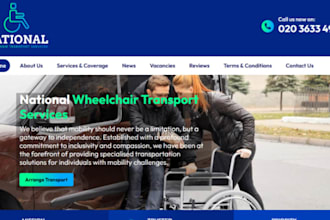 design wix wheelchair taxi website disabled transport paratransit website