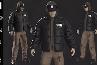 add notch to 3d garment,browzwear cloth model,3d mockup design,streetwear render